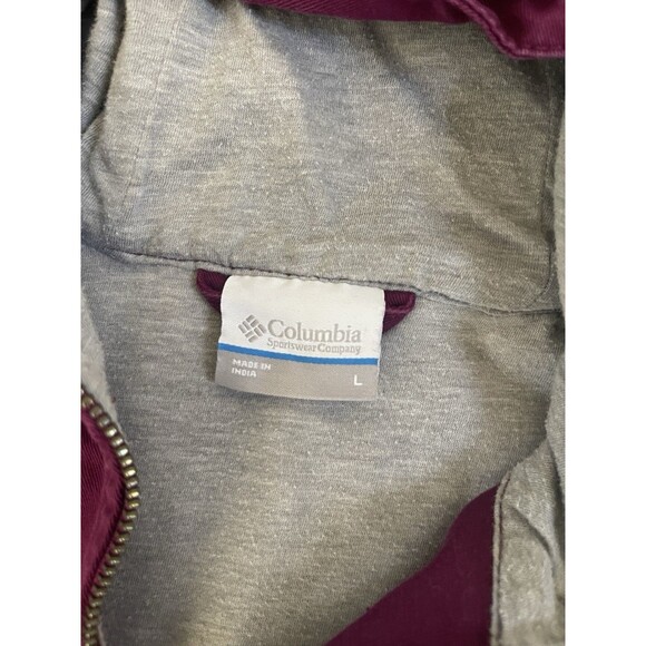 Columbia Women’s Purple Hooded Utility Chore Jacket Medium Zip Up Magenta - Picture 3 of 6